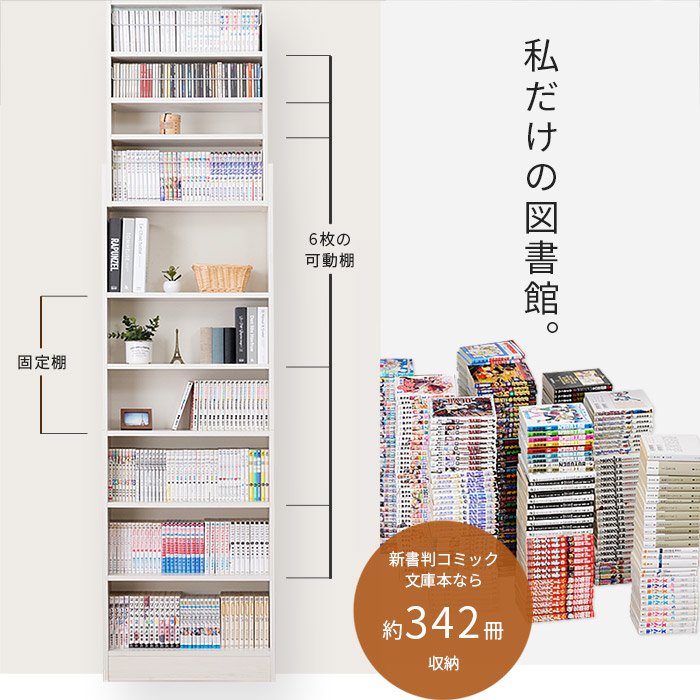 天井つっぱり書棚 スラスト 幅60cm 奥行19cm オープンタイプ 【00-130